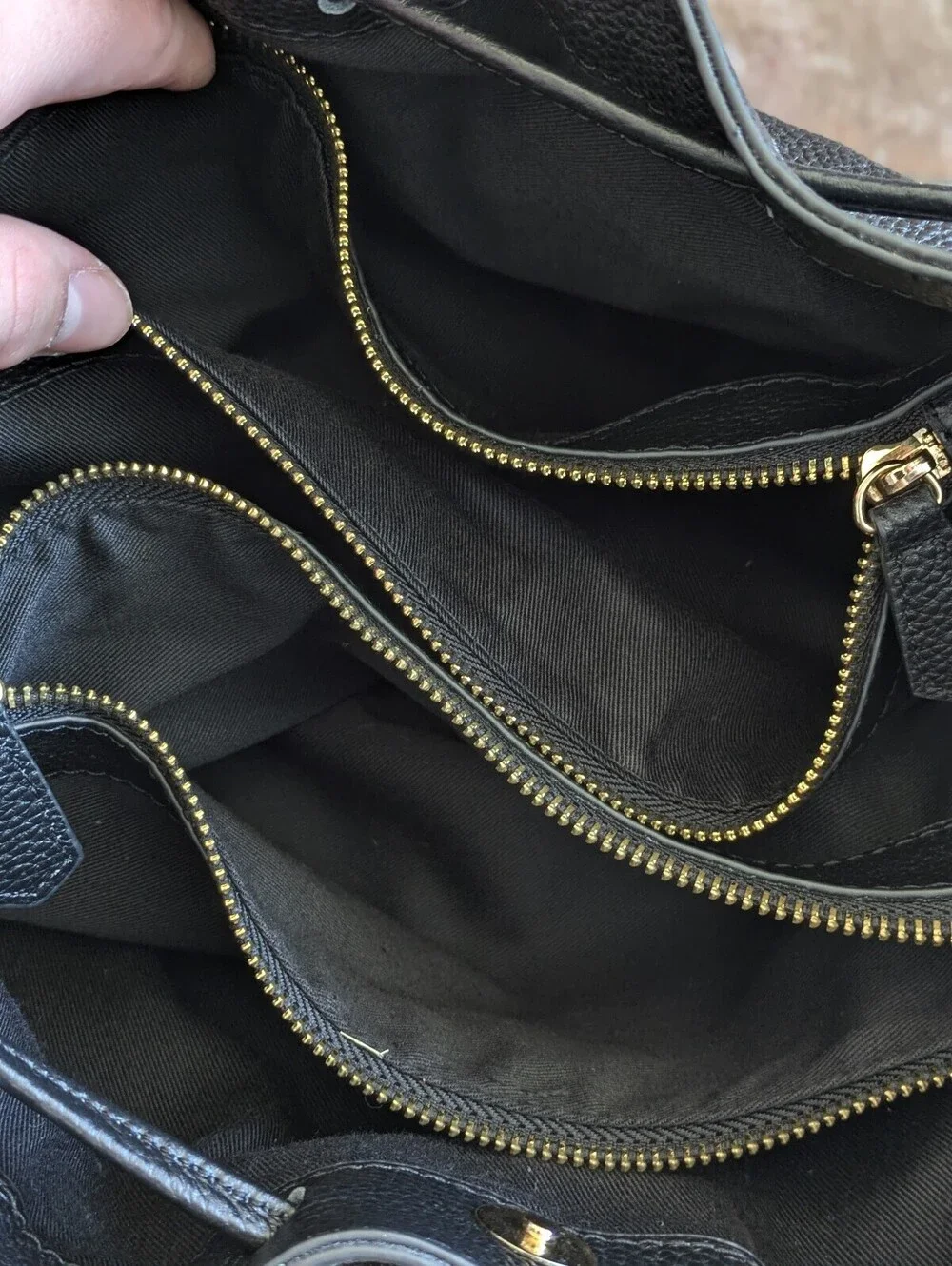 Laggo Taylor Tote Shoulder Bag Black Pebbled Leather Drawstring Satchel Purse